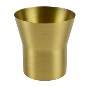 Vaso de Vidrio Decorativo Vintage MKI, Diseño Pulido, Acabado Dorado, Material de Hierro Metálico, Capacidad de 301-800 ml, para Mesa de Comedor - Product Image 1
