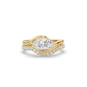 Bague élégante en or véritable 10K/14K avec diamant de laboratoire taille marquise de 1,36 carat, design unique et léger, bijou de mariage solitaire - Product Image 1