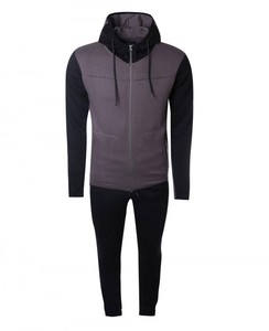 Men's Hooded <b>Tracksuit</b> Set Full Sleeve Solid Color Zipper Closure Breathable Casual Wear Autumn Style Regular Fit Suit - Product Image 1