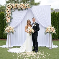 Nouvelle Arrivée Élégant Moderne Blanc Extensible dans les 4 sens Polyester Spandex Panneau de Rideau de Fond Drapé pour Mariage Événement Fête Scène