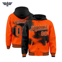 Blouson universitaire à capuche pour homme, noir et vert olive, avec blocs de couleur et lettres, en cuir PU, séchage rapide, décontracté, hiver, à boutons-pression, style baseball