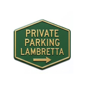 ป้ายโลหะรูปทรงโล่สไตล์วินเทจ Lambretta สำหรับตกแต่งผนังบ้าน ร้านกาแฟ หรือโรงรถ - Product Image 5