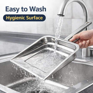 Recogedor de Polvo de Acero Inoxidable, Pala de Limpieza para Pisos del Hogar, Cocina, Garaje, Oficina, Restaurante, Taller y Comercios - Product Image 3