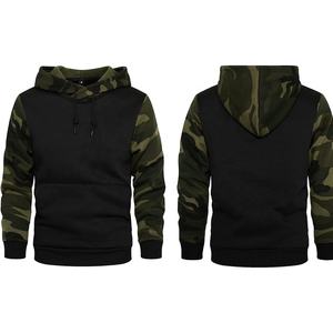 Sweat à capuche pull homme doux polaire contraste couleur camouflage imprimé manches sweat hiver sweats à capuche - Product Image 3