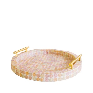 Bandejas naturales hechas a mano con incrustaciones de madreperla para el desayuno del té y la decoración del hogar hechas en Vietnam - Product Image 1