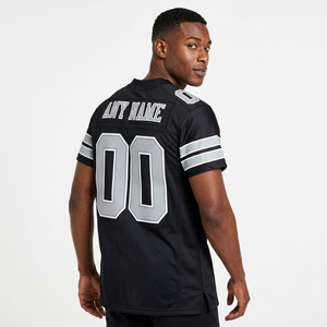 Camiseta de Fútbol Americano Personalizada para Hombre en Negro y Gris – Nombre y Número Personalizados, Ropa Deportiva de Fútbol - Product Image 2