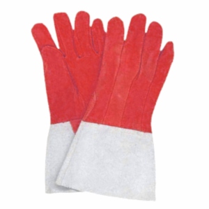 ถุงมือหนังแท้แบบแยกส่วน สำหรับงานหนัก หนังวัวแท้  โลโก้สั่งทำได้  ผิวเรียบ ทนความร้อน  ปลอกแขนนิรภัยสำหรับงานอุตสาหกรรม ขนาด 40 ซม. - Product Image 5