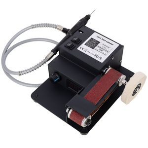 Ponceuse à bande 2-en-1 à double moteur 350W, outil rotatif, mini polisseuse électrique de bureau multifonctionnelle, meuleuse à bande à double moteur 350W - Product Image 2