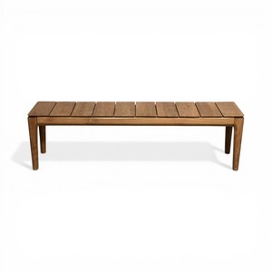 Banc de jardin en teck massif durable, style moderne du milieu du siècle, pour terrasse et mobilier de patio - Product Image 1