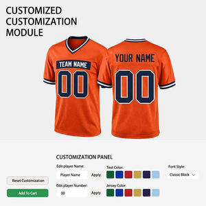 Maillot de football américain personnalisé et brodé, 100 % polyester, taille uniforme pour fan de stade, OEM, nom et numéro personnalisés, vêtements de sport - Product Image 4