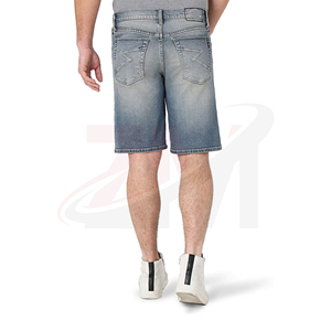 Men's Vintage-Style Black Loose Light Washed Denim Shorts High Waisted Wide Woven Windproof 100% Brand Quality - Product Image 2