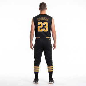 Maillot de baseball sans manches personnalisé en polyester sublimé à 100 %, entièrement boutonné, pour homme adulte, uniforme d'équipe de softball amateur, anti-humidité - Product Image 2