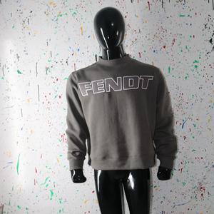 FRNDT GRY <b>Mock</b> <b>Neck</b> Sweatshirt 100% GRY Applique Embroidery wide <b>neck</b> Sweatshirt Finer Threads - Product Image 5