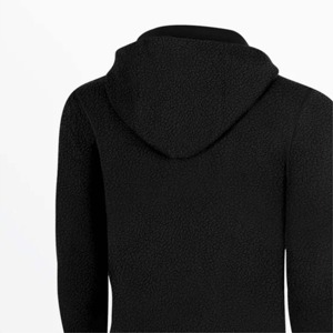 Sudadera con Capucha de Invierno para Hombre, Corte Regular, Cuello Redondo, 100% Poliéster, con Logotipo Personalizado, Hombros Caídos, Color Negro - Product Image 3