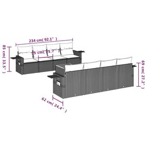 Juego de sofás de patio de ratán sintético negro de 9 piezas con cojines, muebles elegantes para exteriores - Product Image 3