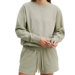 Conjuntos de Dos Piezas para Mujer, Blusa sin Mangas con Logotipo Personalizado y Pantalones Cortos con Bolsillos Laterales, Conjuntos de Felpa de Algodón para Mujer - Product Image 1