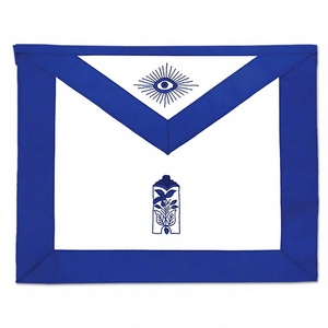 Símbolo Masónico del Ojo que Todo lo Ve, Rectangular, con Ribete Azul Real y Blanco, para Maestro Ceremonial del Rito Escocés, Insignia Masónica - Product Image 1