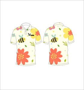 เสื้อโปโลลายดอกไม้ซันนี่ พิมพ์ลายตามสั่ง เสื้อกอล์ฟแขนสั้นลำลอง ชุดทีม เสื้อผ้าสำหรับออกกำลังกาย - Product Image 1