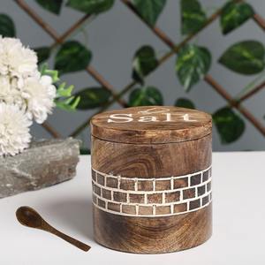 โถเก็บของทำมือจากไม้มะม่วง ฝาไม้ธรรมชาติ ดีไซน์ทันสมัย หรูหรา สำหรับเก็บเครื่องเทศ กาแฟ ตกแต่งห้องครัว - Product Image 5