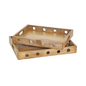 Juego de bandejas de madera grabadas, aptas para lavavajillas, hechas a mano, personalizadas, para servir comida en eventos, fiestas, vajilla decorativa para la mesa. - Product Image 1