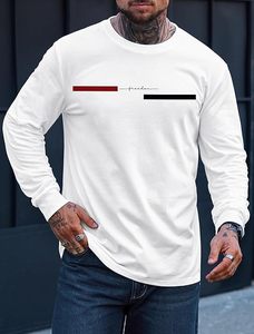 Mens Graphic Tshirt Casual Print Stretchy Long Sleeve Crewneck Tee Shirt - Product Image 4