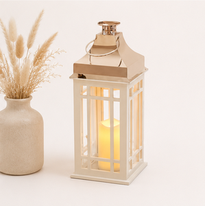 Farol de Madera Blanco Decorativo Vintage al por Mayor, Centro de Mesa Estilo Granja para Bodas y Decoración de Jardín - Product Image 2