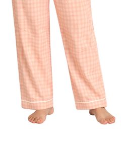 ชุดนอนผู้หญิงลายพีชลายตามสั่งแบบติดกระดุมชุดนอนผ้าฝ้ายเนื้อนุ่มระบายอากาศได้ดีชุดเสื้อผ้าสำหรับใส่ในเลานจ์สองชิ้น - Product Image 6