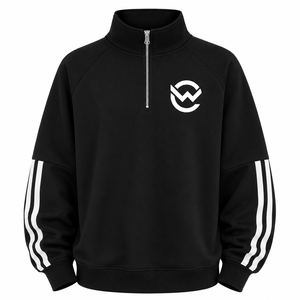 Quarter Zip Unisex Streetwear Vintage Turtleneck Pullover 100 Cotton Fleece Lined Half Zip <b>Jumper</b> Top Selling C Waterproof - Product Image 3