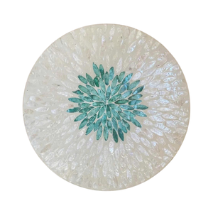 Sophisticated Mother of Pearl Mosaic Placemat Handcrafted Round Shell Charger for Modern Luxury Home Styling - Product Image 1