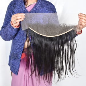 Venta al por mayor de extensiones de cabello humano virgen vietnamita de lujo, color natural, doble densidad, sin procesar, con frontal HD 13*4. - Product Image 1