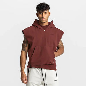Camiseta sin mangas con capucha para gimnasio para hombre – Chaleco de culturismo sin mangas de algodón |   Sudadera Deportiva para Entrenamiento Físico y Muscular - Product Image 1