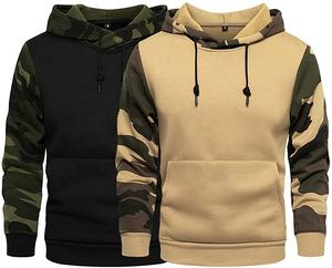 Sweat à capuche pull homme doux polaire contraste couleur camouflage imprimé manches sweat hiver sweats à capuche - Product Image 6