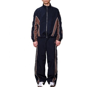 Custom Printed Embroidered Cotton Windbreaker <b>Jacket</b> Tracksuit Set Men <b>Winter</b> Lightweight Breathable Mesh Lining Windproof Quick - Product Image 1