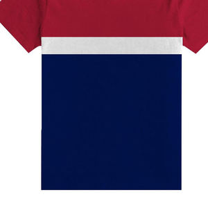 T-shirt à manches longues pour homme, uni, rouge, blanc, bleu, avec bordure contrastée, col rond, coupe décontractée, tissé, 100% coton, séchage rapide à l'avant - Product Image 4