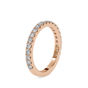 Moissanite Eternity Wedding Band, Half Pave <b>Dainty</b> Stackable <b>Ring</b>, Minimalist Gold Anniversary Band for Women - Product Image 2