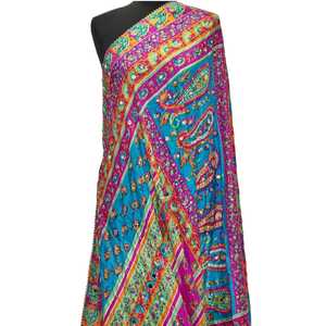 Trendy Mirror Embroidery <b>Shawls</b> Traditional Scarves <b>Shawls</b> & Hijab Elegant Women Fashion Wrap for Festive <b>Wedding</b> Occasion Wear - Product Image 1