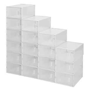 Set di 18 Scatole Trasparenti XXL e Grandi per Scarpe, Organizzatore Moderno Bianco Impilabile per Sneaker in PET - Product Image 2