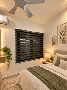 Persianas Enrollables WINHOME Serie Super Black, Tonos Oscuros, Día y Noche, Tipo Zebra, Venta al Por Mayor, Proveedores para Hoteles, Habitaciones, Personalizadas OEM ODM - Product Image 1