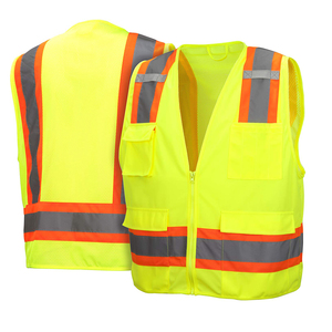 Chaleco de seguridad ligero de alta visibilidad con cinta reflectante plateada para trabajo general, mantenimiento de edificios, servicios utilitarios al aire libre y ropa de trabajo. - Product Image 4