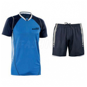 Ensemble uniforme de volley-ball pour hommes, vert et jaune dégradé, manches courtes, respirant, 100% polyester, imprimé sur le devant, short - Product Image 2