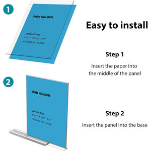 Soporte de acrílico personalizado de 4x6 pulgadas, estantes de exhibición verticales de doble cara, soporte de mesa transparente para el hogar, oficina, restaurantes, tienda - Product Image 5