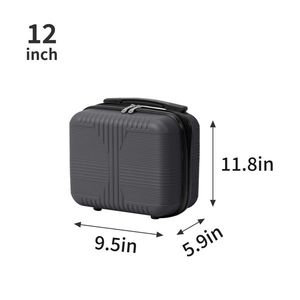 Non-TSA 20-Inch PP Trolley Case with Zipper Closure Fashionable Dark Gray 2-in-1 <b>Suitcase</b> for Travel for 12-Inch Luggage Sets - Product Image 4