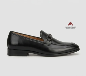 Asken Atelier - Mocasines de Piel Sintética para Hombre, con Hebilla, Antideslizantes, Negros, de Punta Redonda, para Vestir, Oficina, Fiestas - Product Image 4