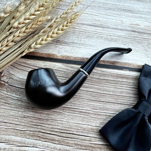 Pipa de Fumar de Madera Lacada Ecológica de Primera Calidad, Tipo Curvo, Hecha a Mano, Estilo Vintage, Duradera, de Larga Duración, con Logotipo Personalizado, Portátil - Product Image 1