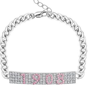 Bracelet à maillons en cristal argenté avec détail de barre en strass étincelant, accessoire de mode élégant pour femme, idéal pour mariage et soirée - Product Image 6