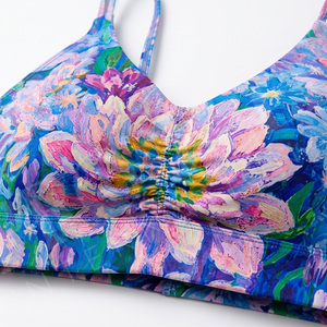 Fitness Gym Workout Custom Printed Design Sports Bra Women Yoga Bra Push Up Seamless Activewear Crop <b>Top</b> Breathable Support Bra - Product Image 4