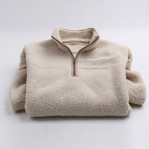 Veste polaire Sherpa pour femme, col montant, demi-zip, manteau Sherpa polaire, veste chaude d'hiver pour femme, vente en gros - Product Image 1