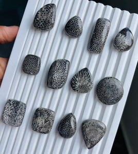 Vente en gros de cabochons de corail noir fossile naturel de haute qualité – Pierre précieuse de corail agatisé pour bijoux féminins - Product Image 6