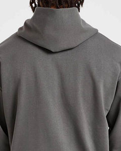 เสื้อฮู้ดไหมพรมสีเทาอ่อนคุณภาพพรีเมียมรุ่นล่าสุดสำหรับผู้ชาย ทรงหลวม สวมใส่สบาย อุ่นสบาย เหมาะสำหรับฤดูหนาว - Product Image 5