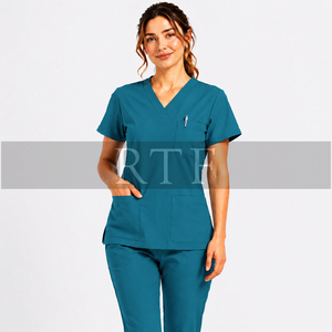 Hot Sale Medical <b>Scrub</b> Set for Nurses Soft Polyester Unisex Hospital Uniform - Product Image 1